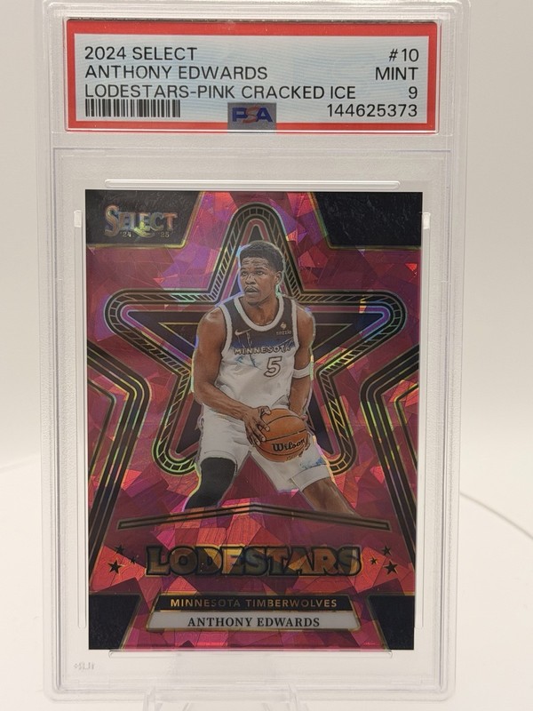 Anthony Edwards 24-25 Panini Select Lodestars #10 Pink Ice /99 PSA 9 LOW POP!