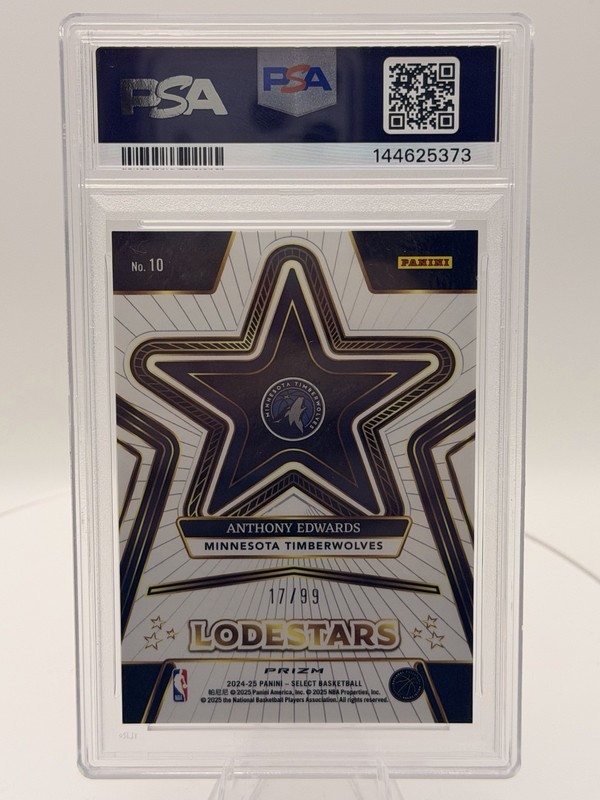 Anthony Edwards 24-25 Panini Select Lodestars #10 Pink Ice /99 PSA 9 LOW POP! view 2