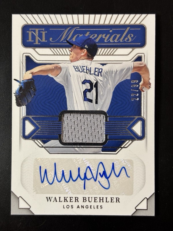 2022 Panini National Treasures Signatures Walker Buehler Jersey Auto /99