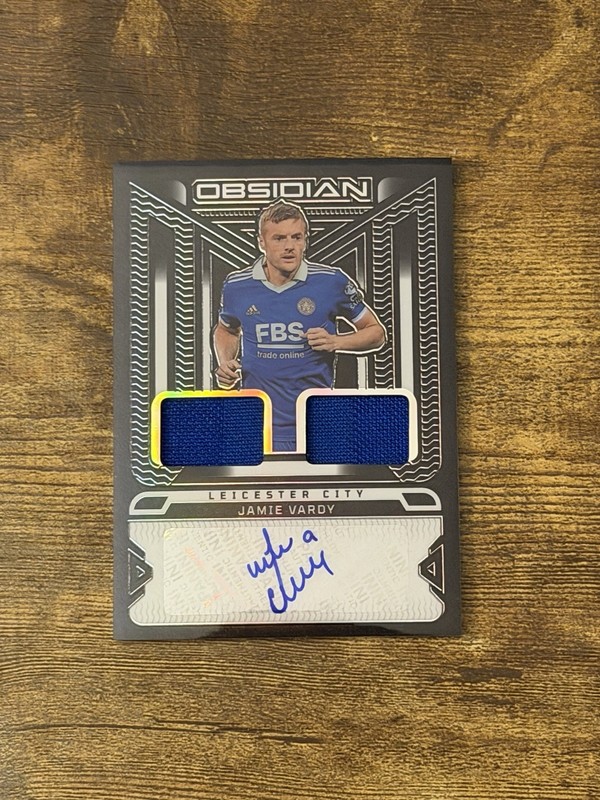 Jamie Vardy 2022-23 Panini Obsidian Match Worn Patch Auto Leicester City /33 🔥