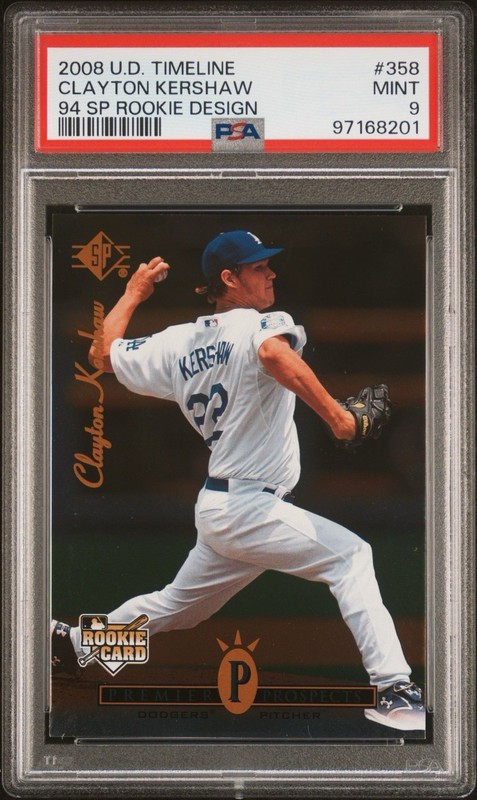 2008 Upper Deck Timeline Clayton Kershaw #358 FOIL RC PSA 9 MINT DODGERS HOF