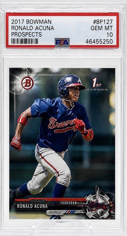 2017 Bowman Ronald Acuna Jr 1st BP127 PSA 10 Gem Mint Braves RC Rookie