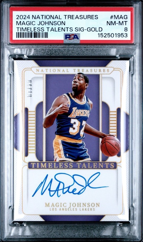 2024-25 Panini National Treasures - Timeless Talents Gold Magic Johnson /10 Auto