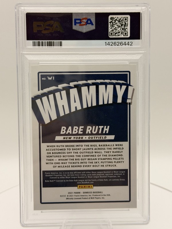 2021 Panini Donruss Babe Ruth Whammy SP #W1 Yankees PSA 9 👀 view 2
