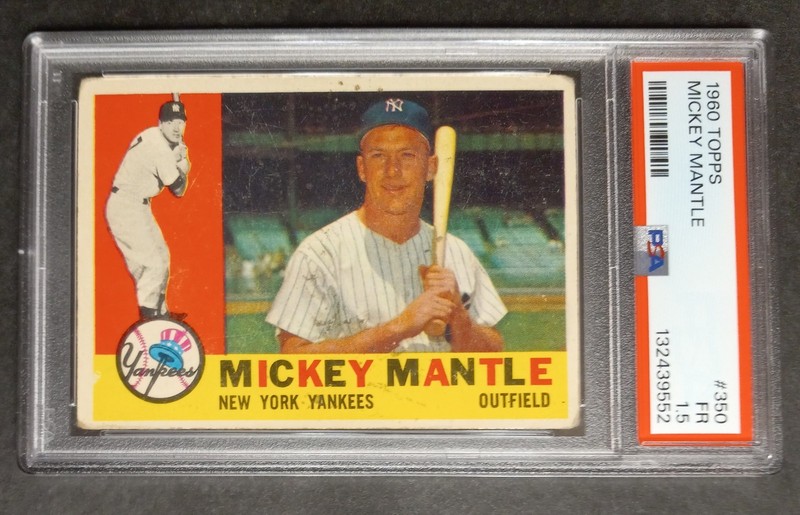 1960 Topps - #350 Mickey Mantle - HOF - PSA 1.5 FR