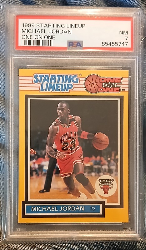 1989 Starting Lineup Michael Jordan One On One PSA 7