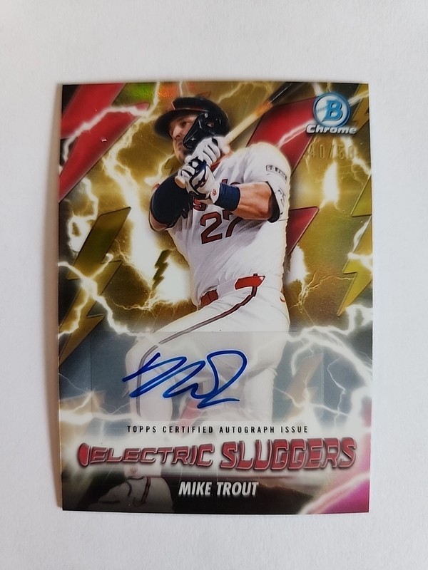 2026 Bowman Chrome Baseball Electric Sluggers 40/50 Mike Trout Auto #ES-25