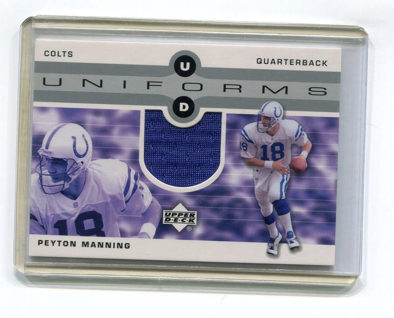 Peyton Manning 2002 Upper Deck Game worn jersey card Indianapolis Colts