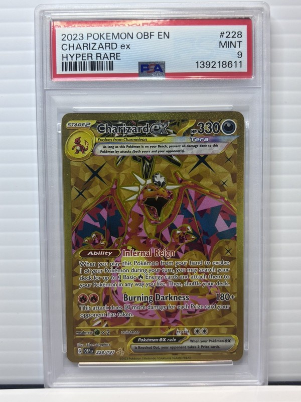 2023 POKEMON OBF EN OBSIDIAN FLAMES HYPER RARE #228 CHARIZARD EX PSA 9