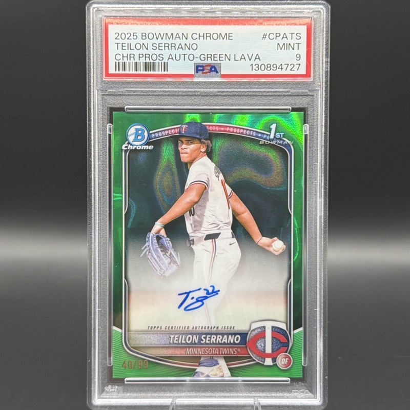 2025 Bowman Chrome - Teilon Serrano Green Lava /99 1st Auto PSA 9 Mint #CPATS