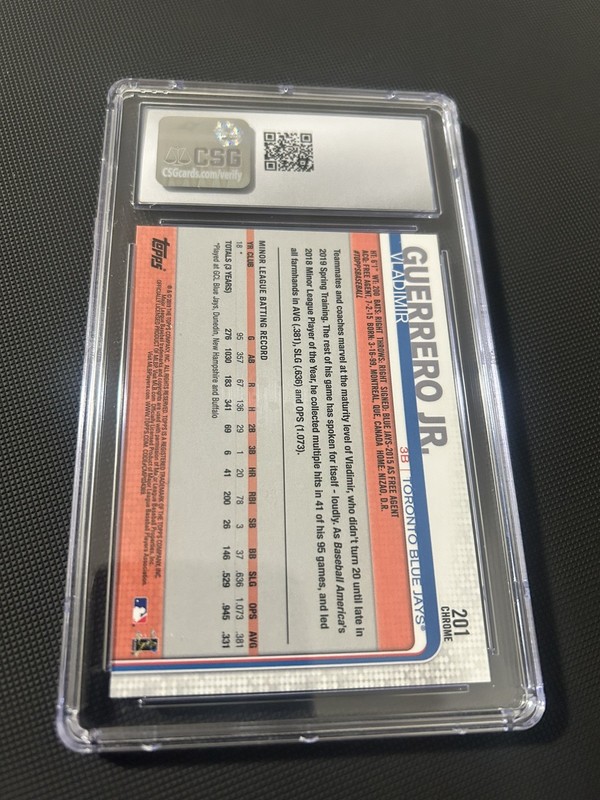 2019 Topps Chrome #201 - Vladimir Guerrero Jr. RC - Chrome Rookie PSA 10 GM view 2