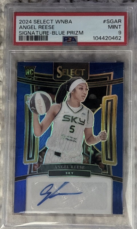 2024 Panini Select WNBA - Angel Reese - Signatures RC Blue Prizm /49 AUTO PSA 9