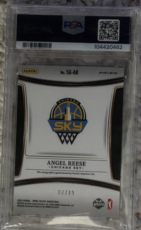 2024 Panini Select WNBA - Angel Reese - Signatures RC Blue Prizm /49 AUTO PSA 9 view 2