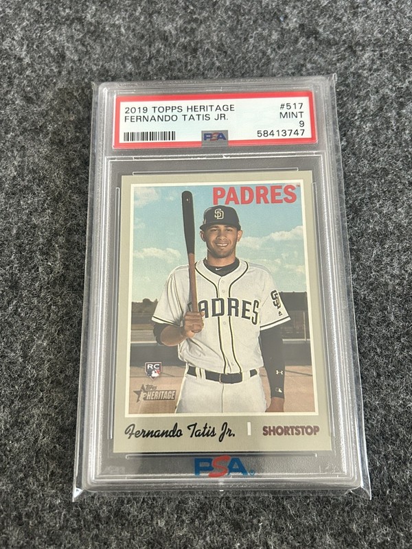 2019 Topps Heritage Fernando Tatis Jr. RC Rookie #517 Padres PSA 9 view 1