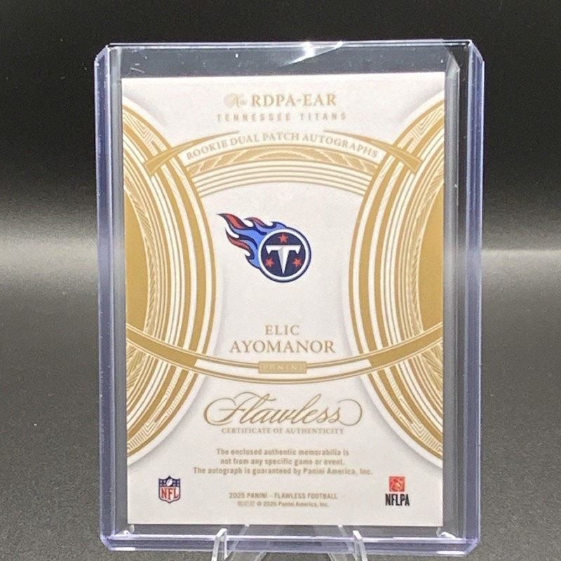 2025 Panini Flawless Elic Ayomanor RPA Auto /20 view 2