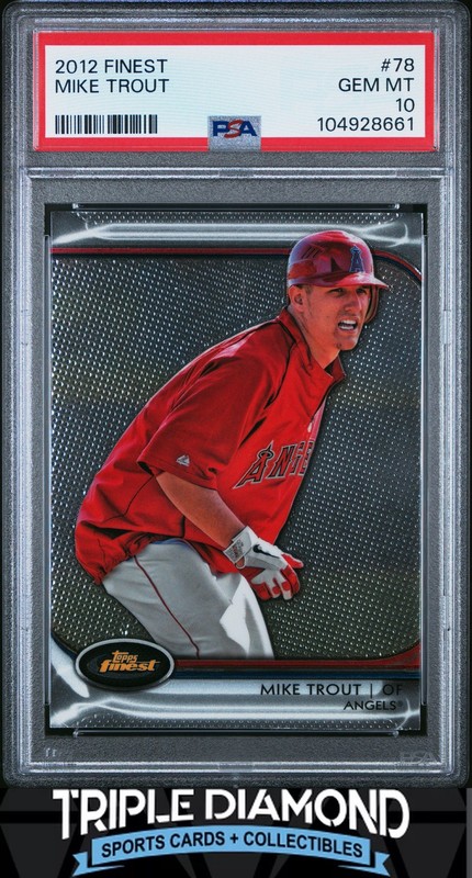 2012 Topps Finest #78 Mike Trout LA Angels PSA 10 Gem MT Y853