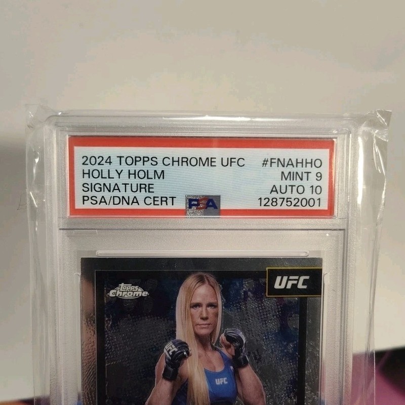 2024 Topps Chrome UFC Holly Holm Signature Auto #FNA-HHO Autograph PSA 9 view 2