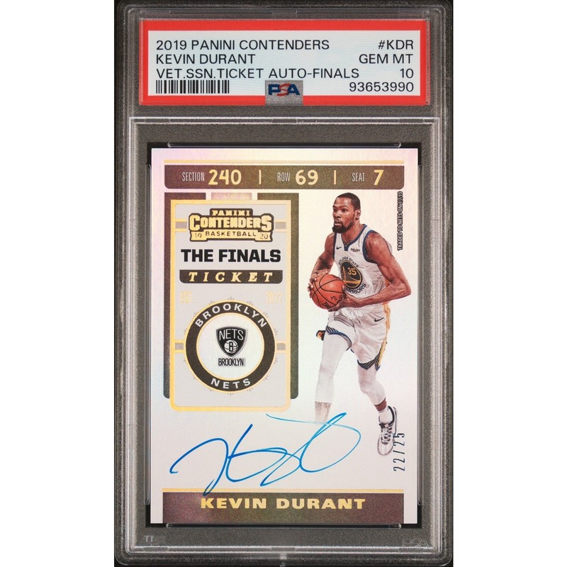 2019-20 Panini Contenders #VT-KDR Kevin Durant The Finals Auto PSA 10 /25