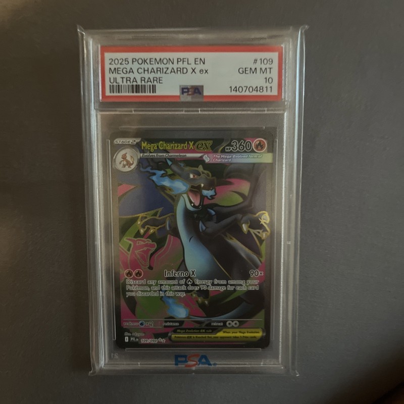 2025 Pokemon Phantasmal Flames Mega Charizard X Ex Ultra Rare 109/094 PSA 10