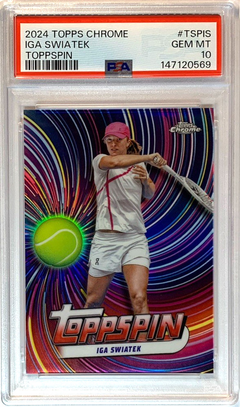 2024 TOPPS CHROME TENNIS #TSPIS IGA SWIATEK TOPPSPIN CASE HIT SSP PSA 10--POP 14