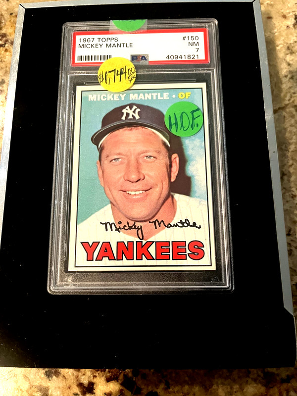 1967 Topps #150 Mickey Mantle PSA 7  COMES WITH 1968 TOPPS MICKEY MANTLE SEE DES