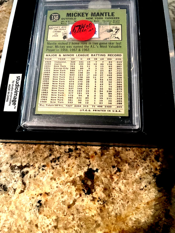 1967 Topps #150 Mickey Mantle PSA 7  COMES WITH 1968 TOPPS MICKEY MANTLE SEE DES view 2