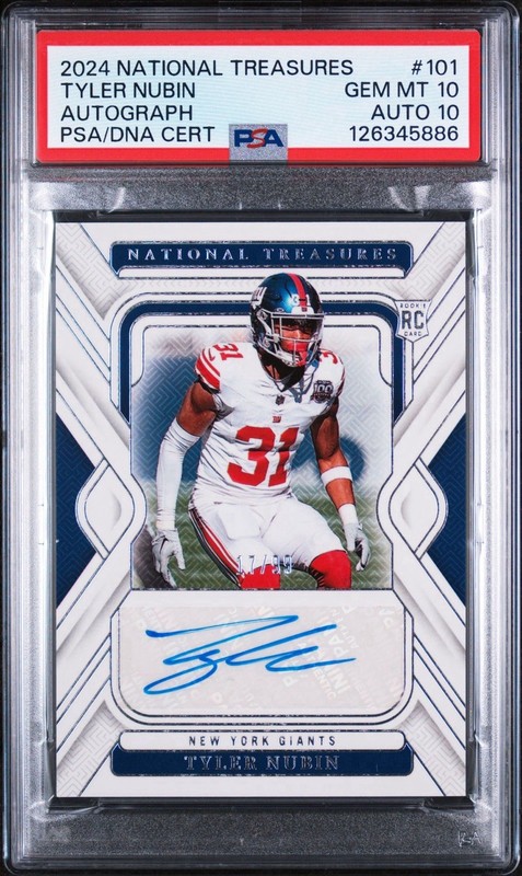 Tyler Nubin National Treasures - Rookie Signatures PSA 10 / DNA 10 BLUECHIP