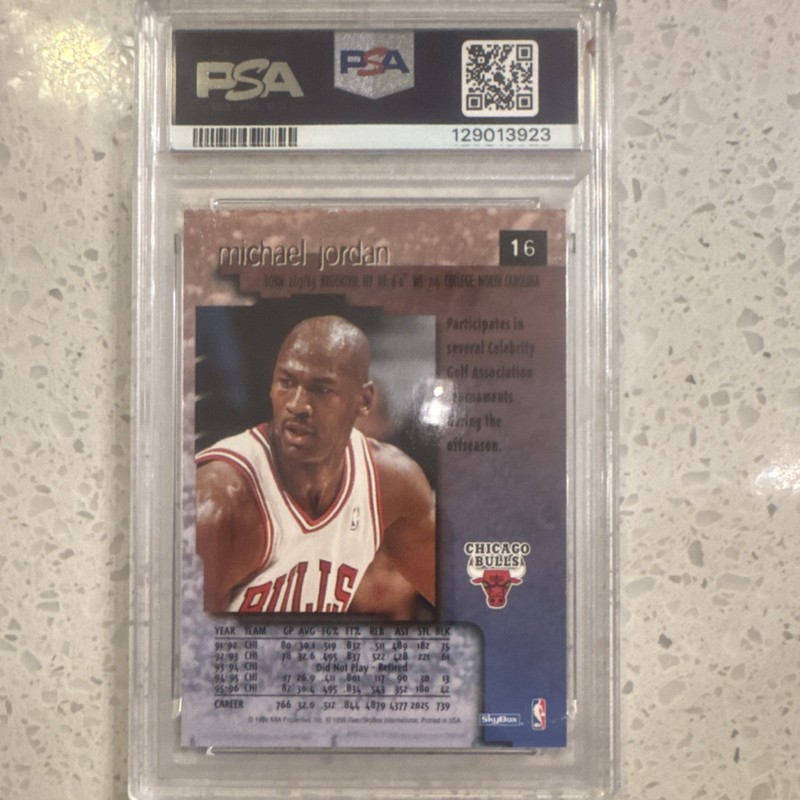 SkyBox 1996-97 Premium Michael Jordan #16 PSA EX 5 Chicago Bulls Basketball view 2