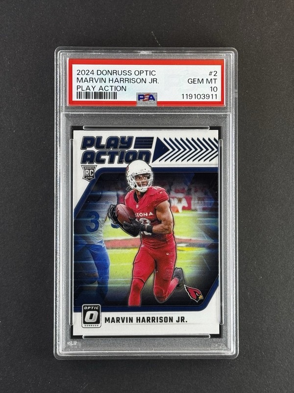 2024 PANINI DONRUSS OPTIC PLAY ACTION #2 MARVIN HARRISON JR. ROOKIE RC PSA 10