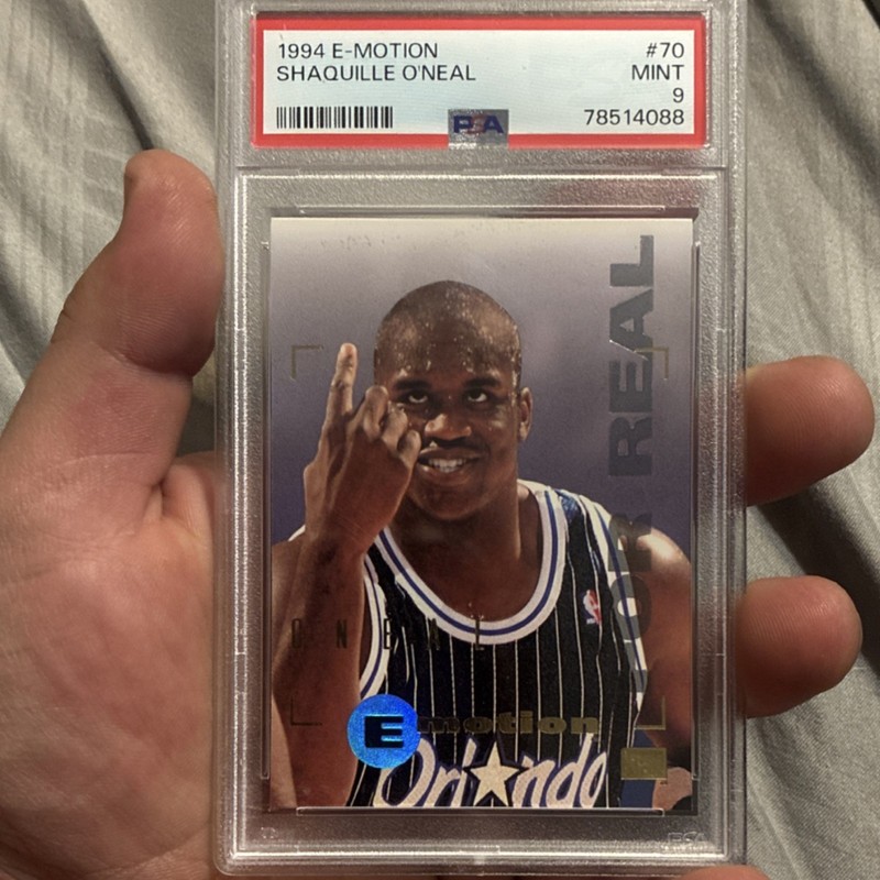 1994-95 SkyBox Emotion Shaquille O'Neal #70 Rookie Orlando Magic PSA 9