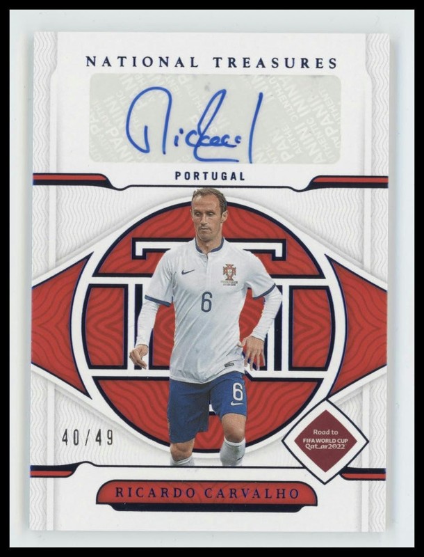 2022 National Treasures FIFA World Cup Ricardo Carvalho Sapphire Auto /49