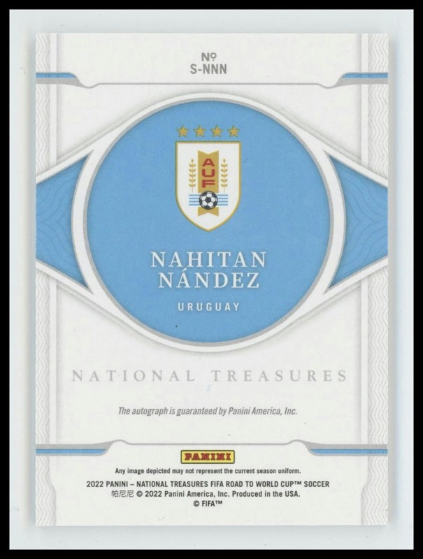 2022 Panini National Treasures FIFA World Cup Nahitan Nandez Signatures Auto /99 view 2