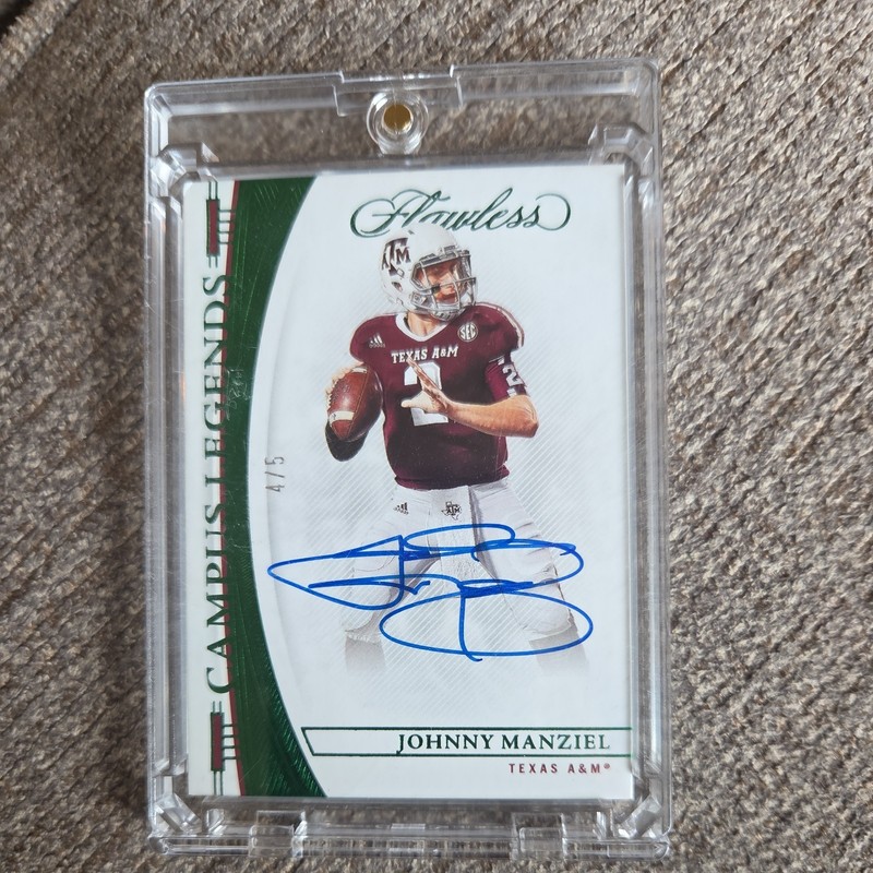 2023 Flawless Campus Legends Johnny Manziel On Card Auto 4/5 Texas A&M #CLS-JM