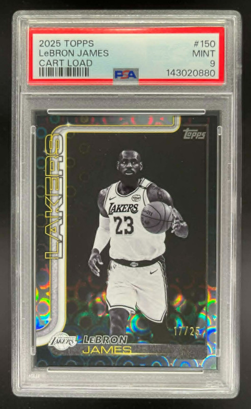 2025 TOPPS LEBRON JAMES CART LOAD #D 17/25 PSA 9 MINT LAKERS