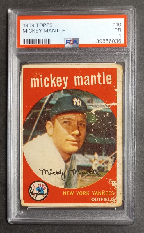 1959 Topps - #10 Mickey Mantle - HOF - PSA 1 PR