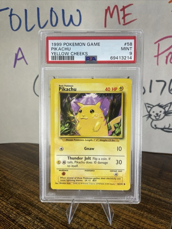 1999 Pokemon Pikachu #58 Yellow Cheeks PSA 9