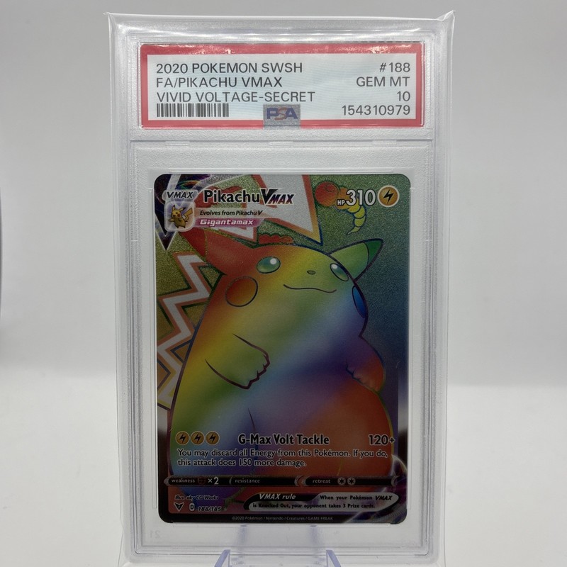 Pikachu VMAX PSA 10 Vivid Voltage Rainbow Rare 188/185 Secret Pokemon Card