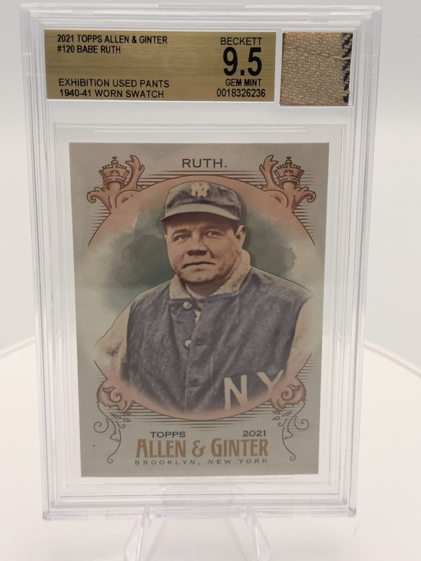 Babe Ruth Card Topps Beckett 9.5 With Babe Ruth 1940 Game Worn Pants 👀 💥