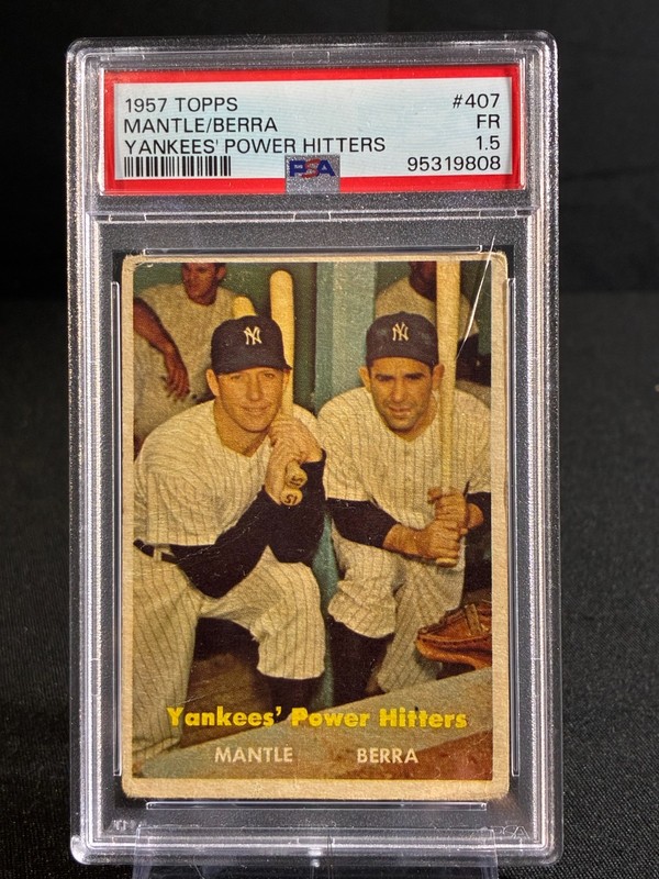 1957 Topps #407 Mantle/Berra Yankees' Power Hitters PSA 1.5