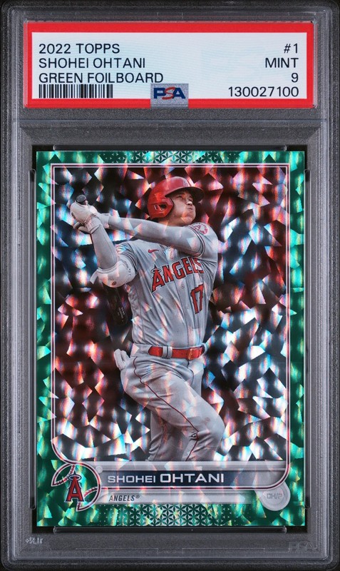 Shohei Ohtani 2022 Topps #1 Green Foilboard /499 PSA 9