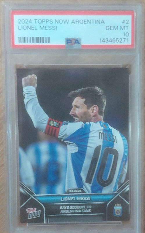 Topps 2024-25 Now Argentina Lionel Messi #2 PSA 10 Base Soccer Trading Card