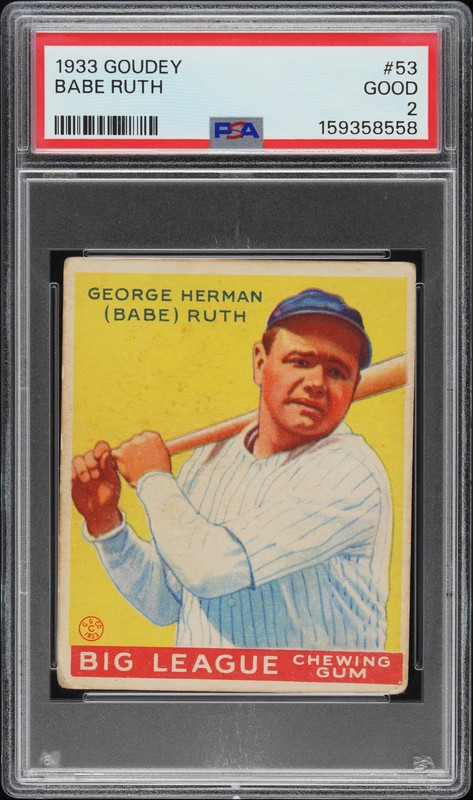 1933 Goudey #53 Babe Ruth PSA 2 Good