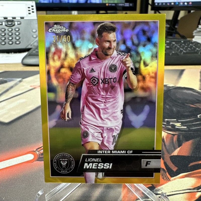 2023 Topps Chrome MLS Lionel Messi #58 Gold Refractor #31/50