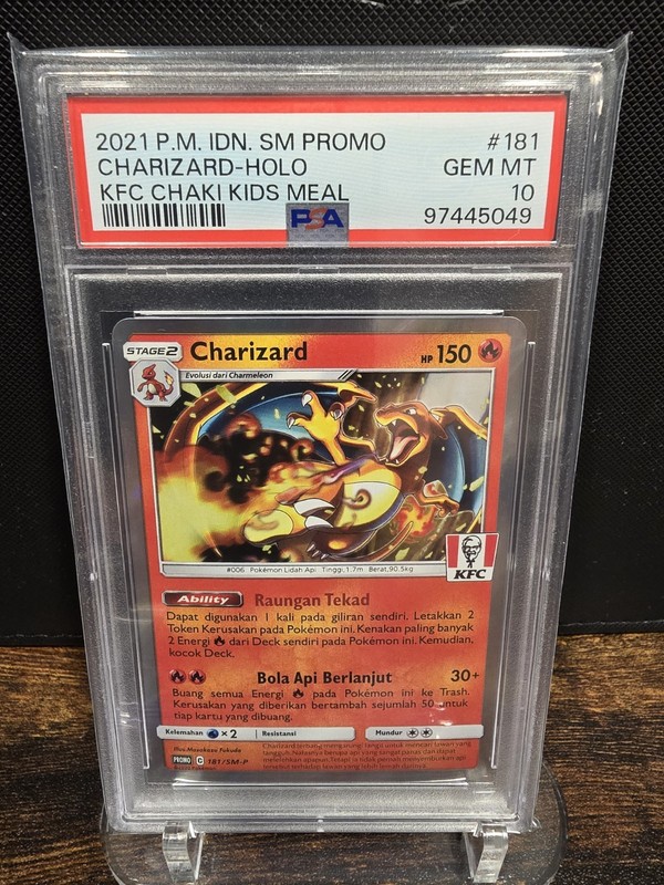 PSA 10 2021 POKEMON INDONESIAN SM PROMO | KFC CHAKI KIDS MEAL CHARIZARD-HOLO 181