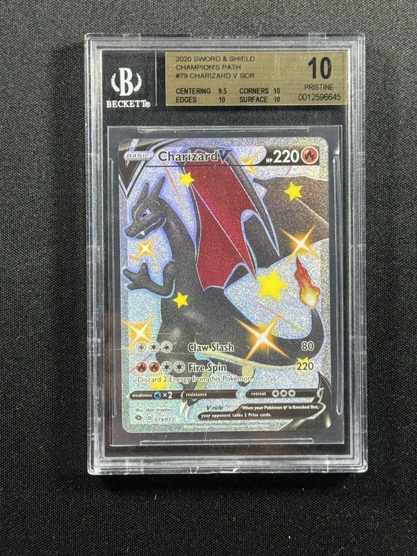 2020 Pokemon S & S Champion's Path Full Art Shiny Charizard V #79 BGS 10
