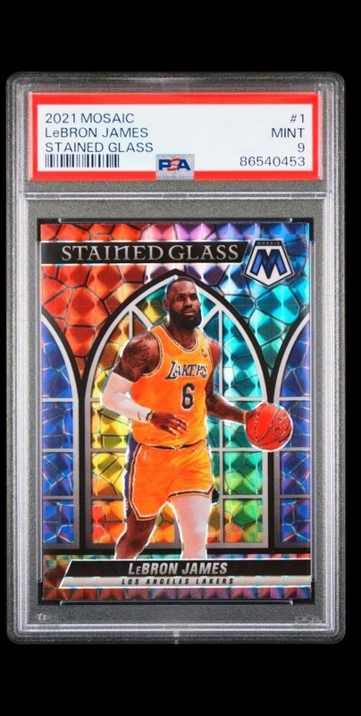2021 Mosaic Lebron James Stained Glass SSP Case Hit PSA 9