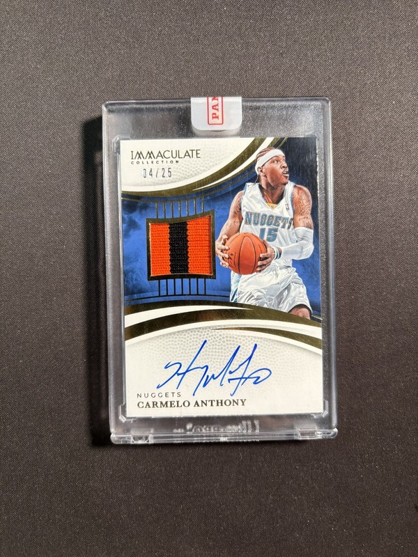 2024-25 Panini Immaculate Carmelo Anthony Patch auto Gold 04/25 BJTRA