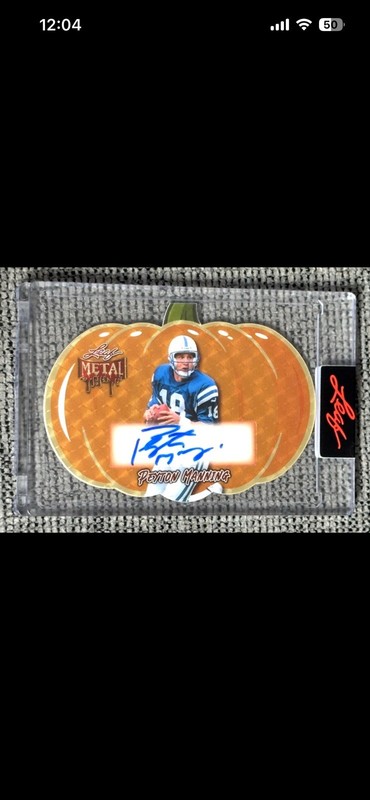 2025 Leaf Metal Halloween Peyton Manning SUPER PRISMATIC GOLD Auto #1/1 - HOF QB