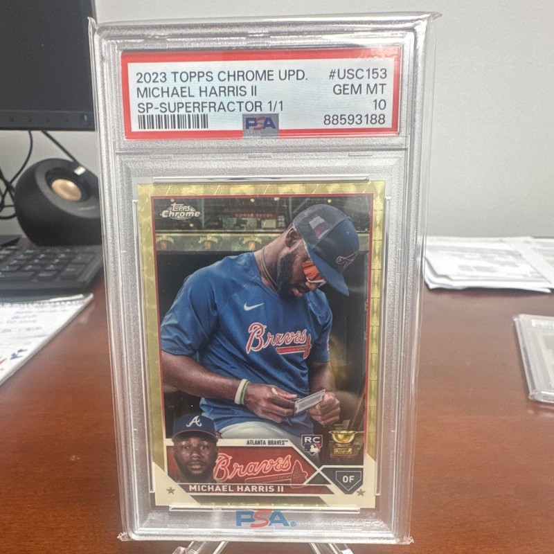 Topps 2023 Chrome Michael Harris II Superfractor 1/1 RC Braves PSA 10