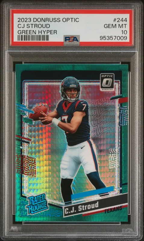 CJ Stroud 2023 Panini Donruss Optic #244 Green Hyper PSA 10